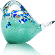Handmade Glass Bird Ornament | Blown Glass Figurine Paperweight Art Decor Gift