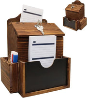 Lockable Wooden Suggestion Box Wall Mounted | 2 Slot Secure Message Collector