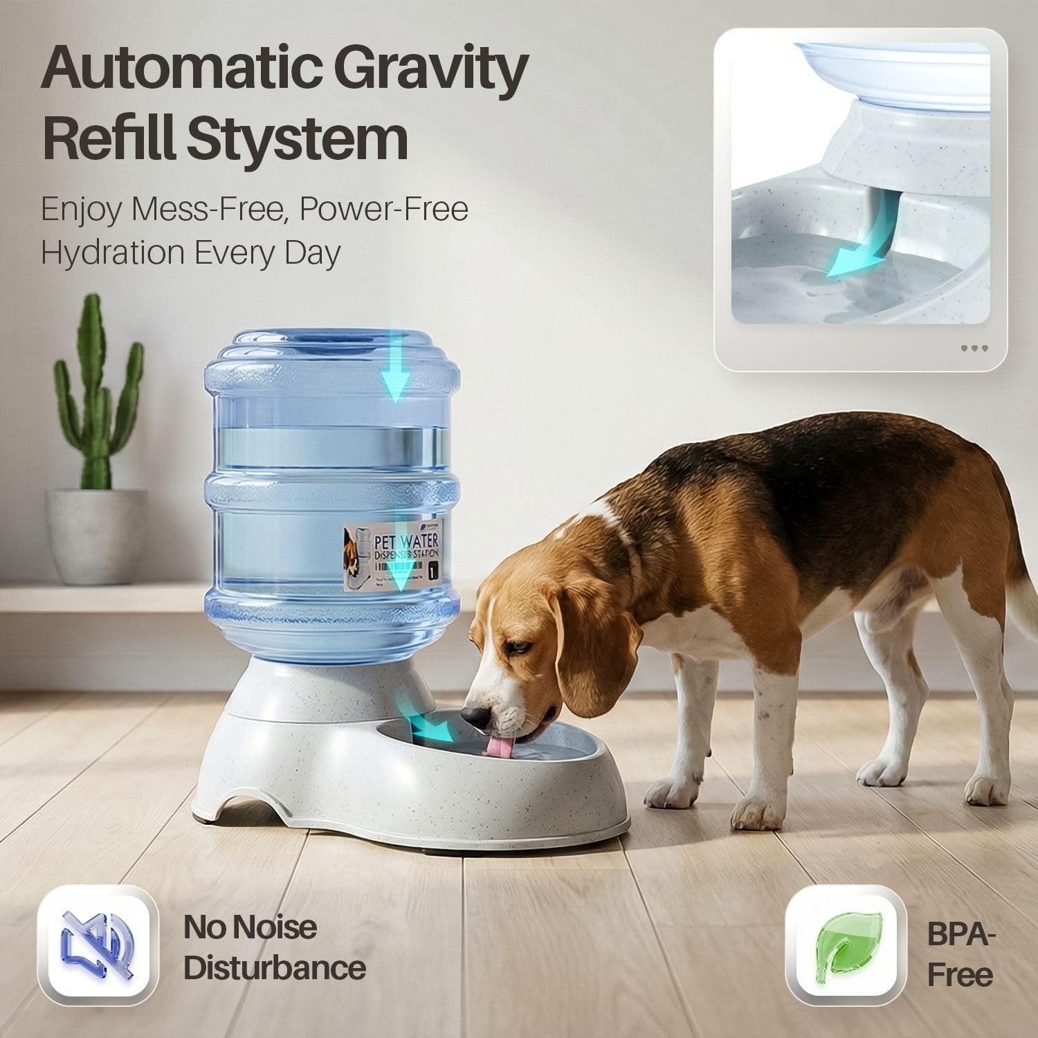 Gravity Pet Feeder Water Dispenser Set Auto Food Station for Cats Dogs
