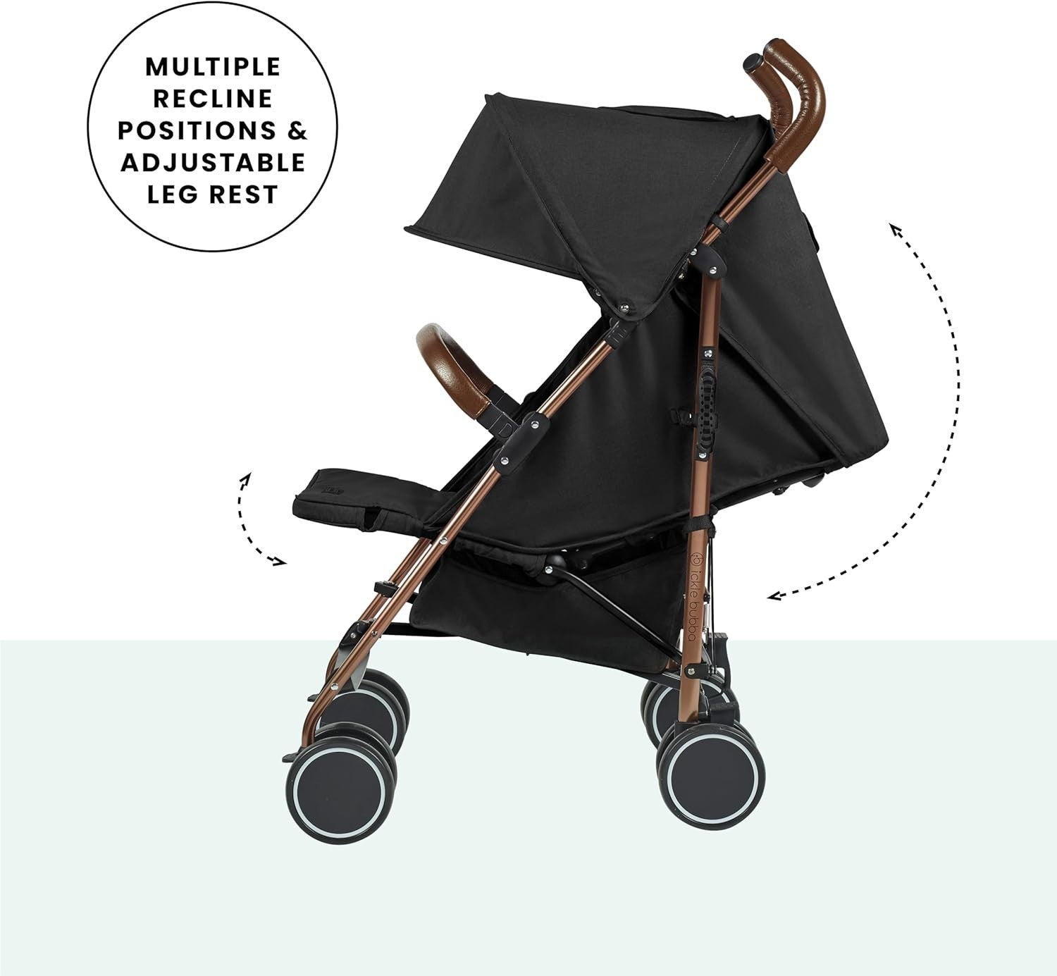 Compact Lightweight Baby Stroller Black 6M-4Y Recline UPF50+ Rain Cover