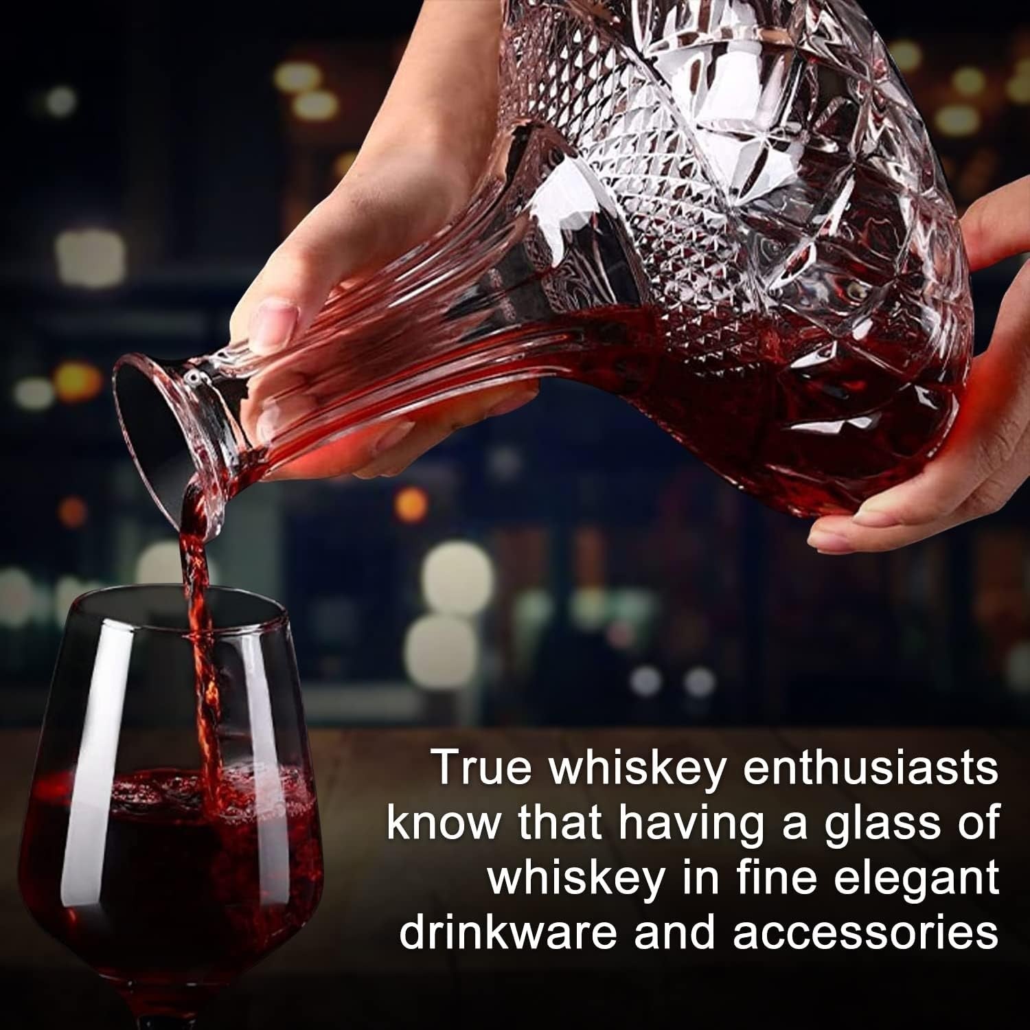 Crystal Wine Decanter 1.5L with Stopper & Luxury Gift Box – Elegant Carafe