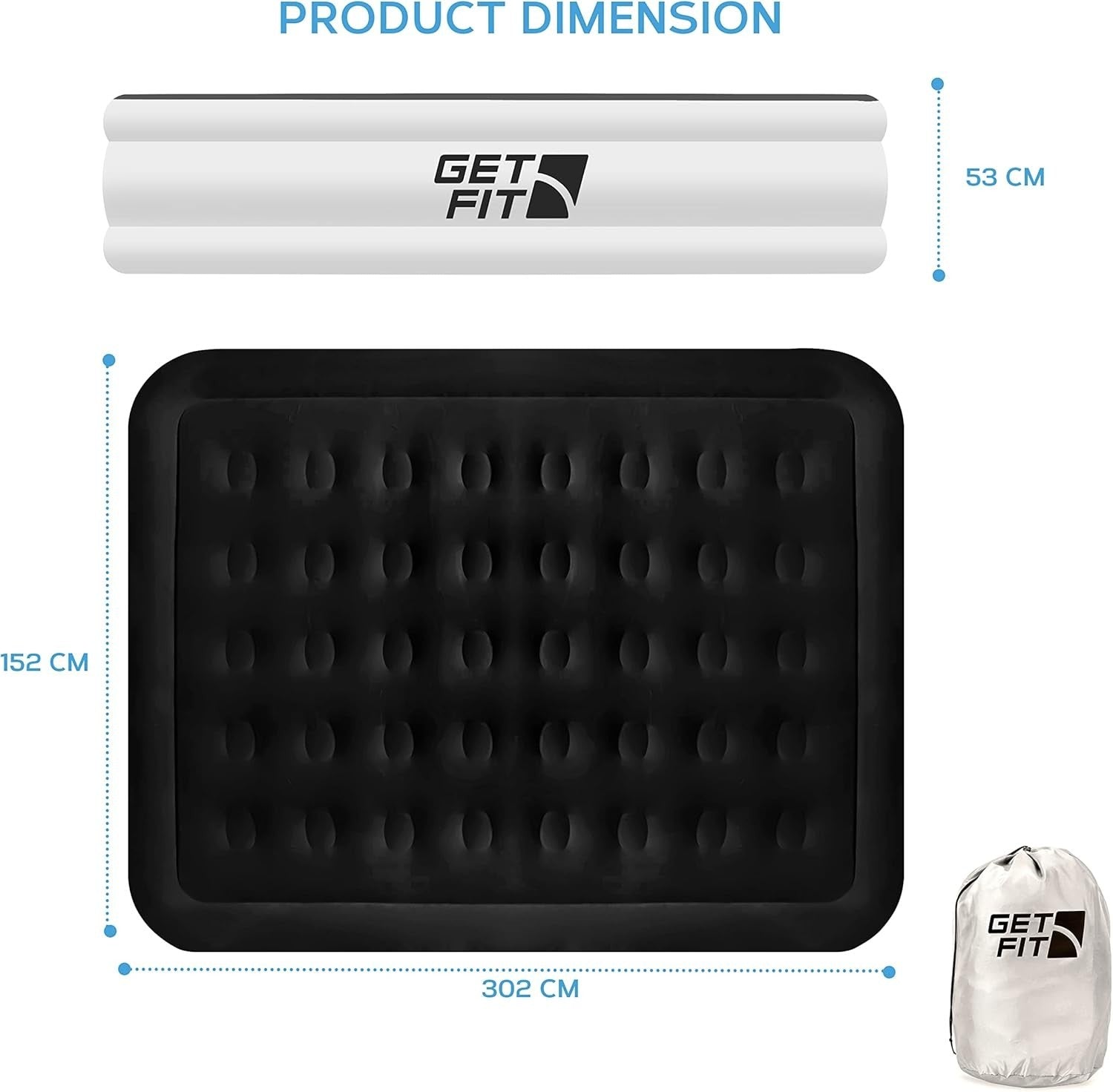King Size Inflatable Air Mattress with Built-in Pump & 2 Pillows