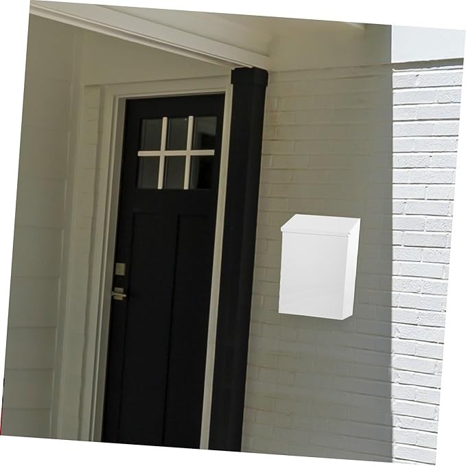 Wall Mounted Retro Mailbox White Iron Suggestion Box Home Garden Office Secure