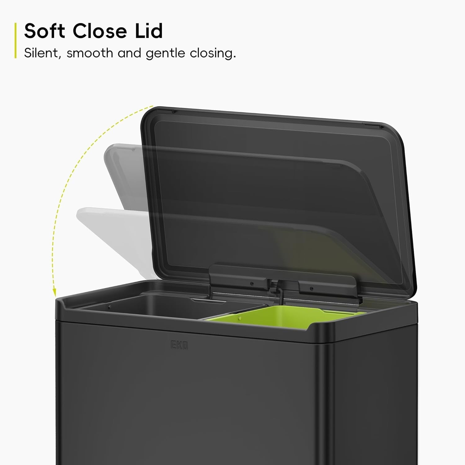 60L Dual Recycling Kitchen Bin 30L+30L Matt Black