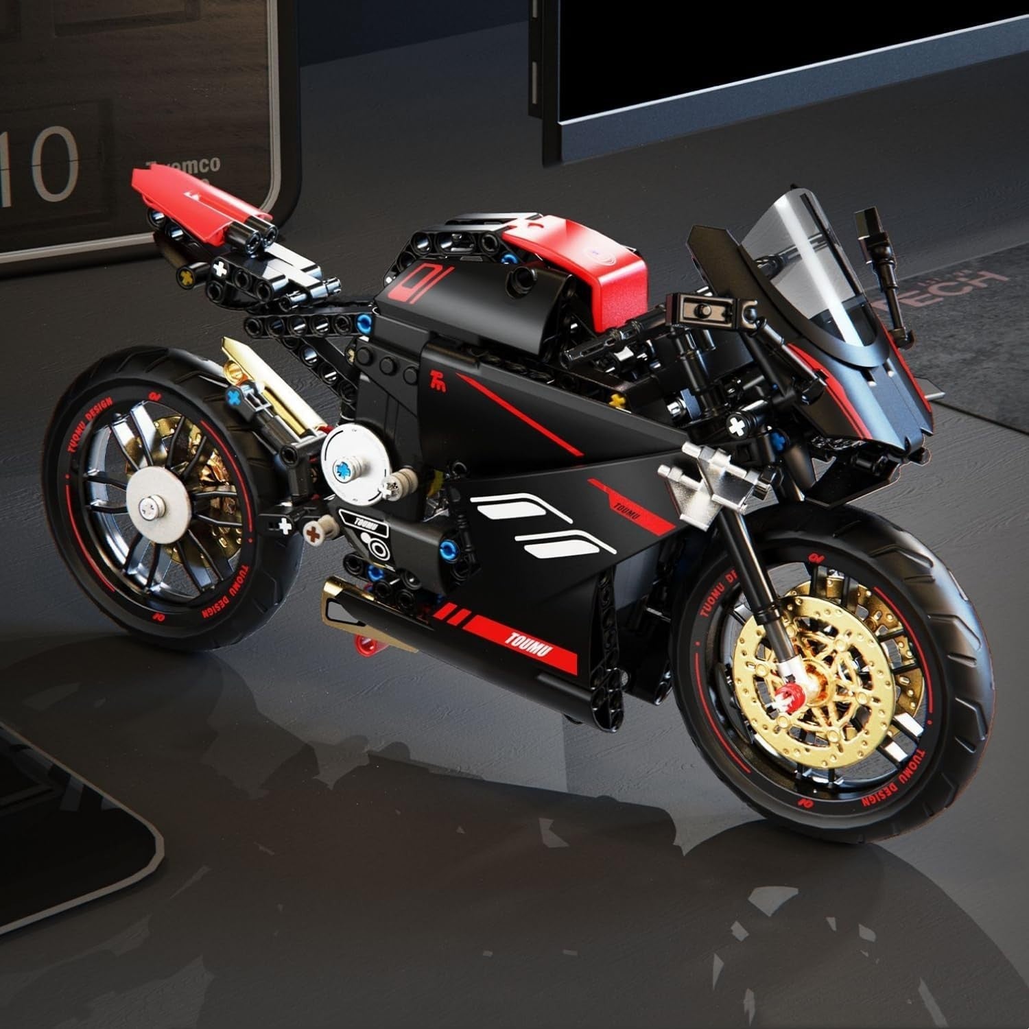 426-Piece Motorcycle Building Kit with Full-Color Guide & Display Ready