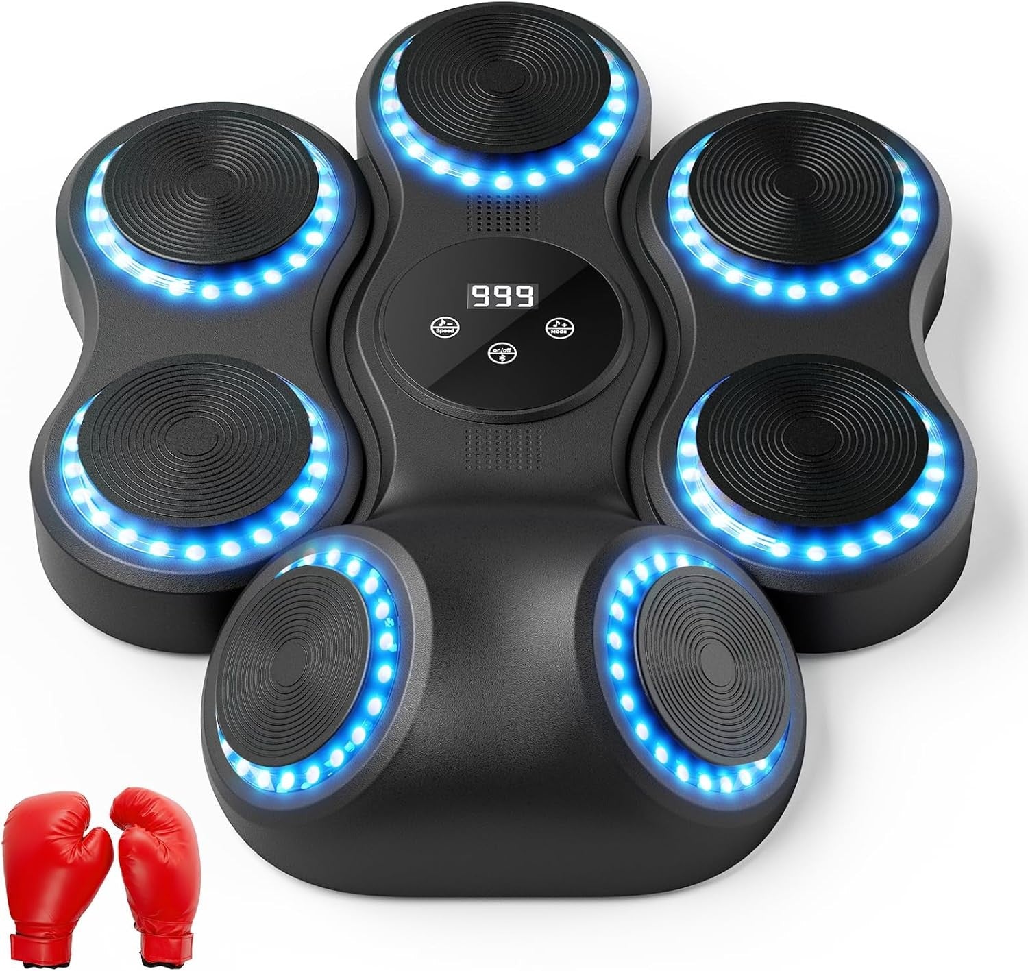 Music Boxing Machine LED Punch Trainer Bluetooth Wall Mounted Gloves Pad