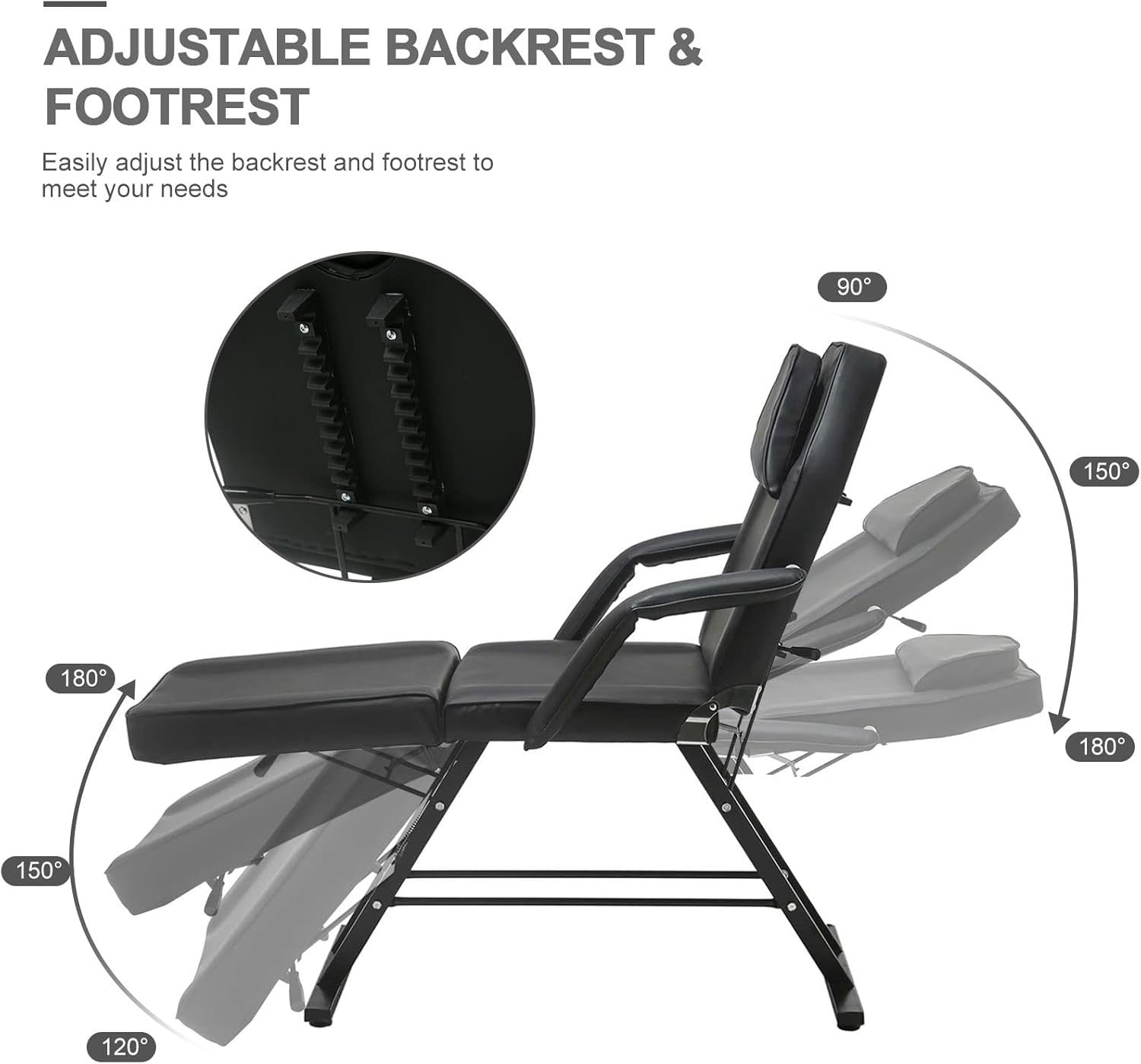 Adjustable Massage Chair Portable Folding Therapy Chair With Headrest