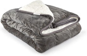 7.21kg Weighted Sherpa Blanket Grey 60x80" (150x203cm) Soft and Cozy