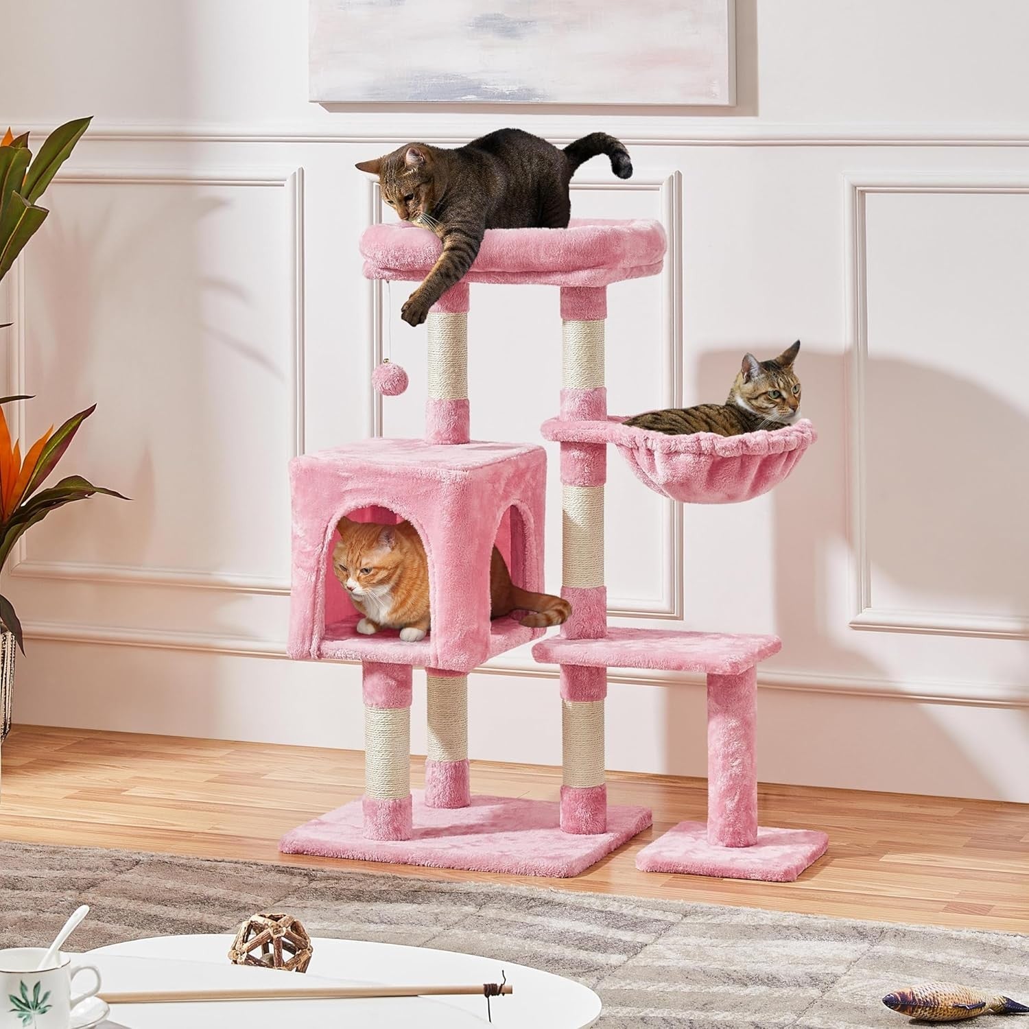 Cat Tree Tower 96cm With Condo Perch Scratching Posts Indoor Cat Activity