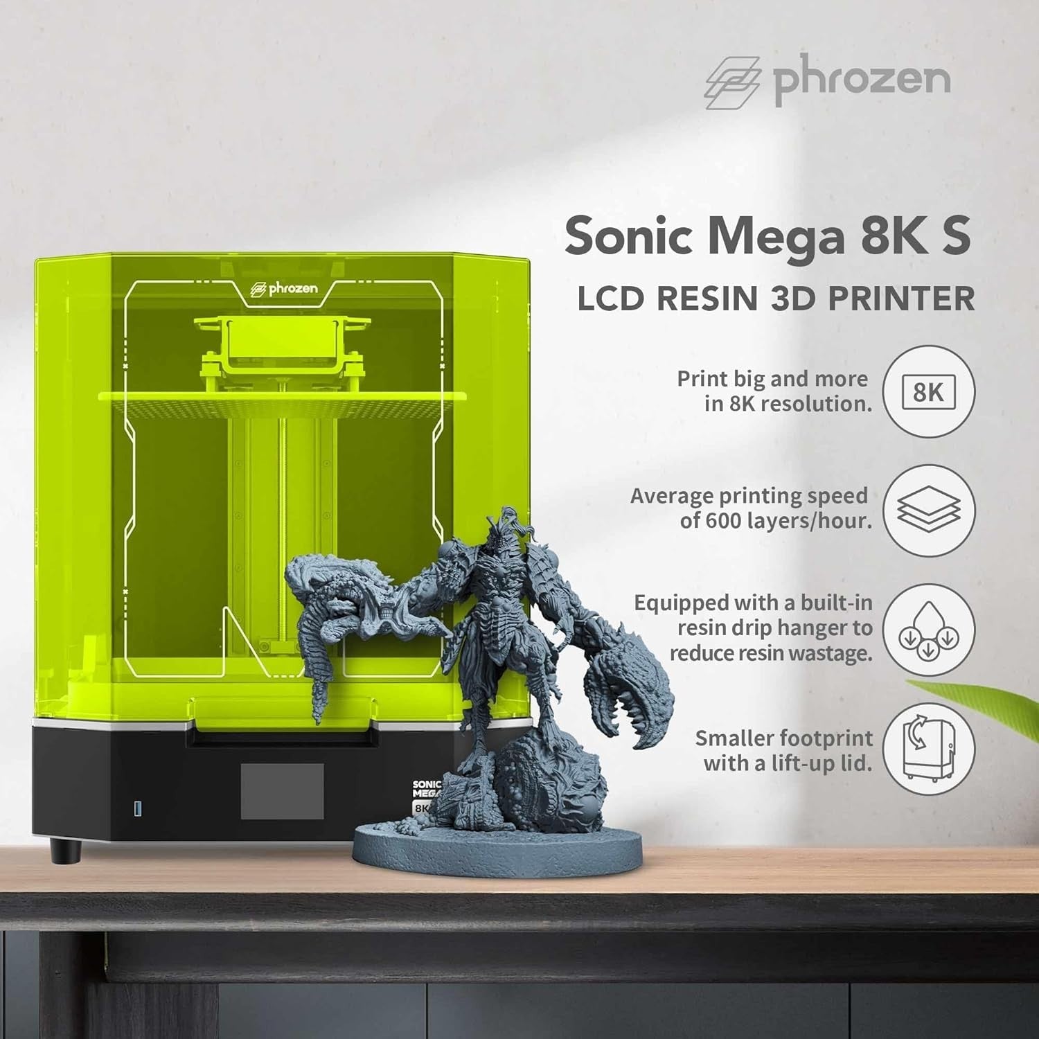 Large 8K Resin 3D Printer 15in Mono LCD High Speed Production Volume
