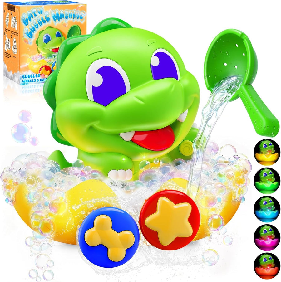 Light Up Dinosaur Bath Bubble Machine Toy for Toddlers Baby Bath