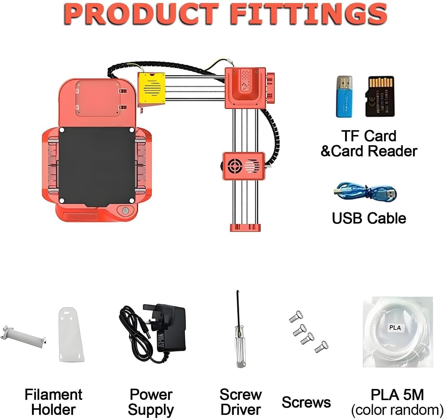 Mini 3D Printer for Kids Leveling Free Magnetic Bed PLA Bundle