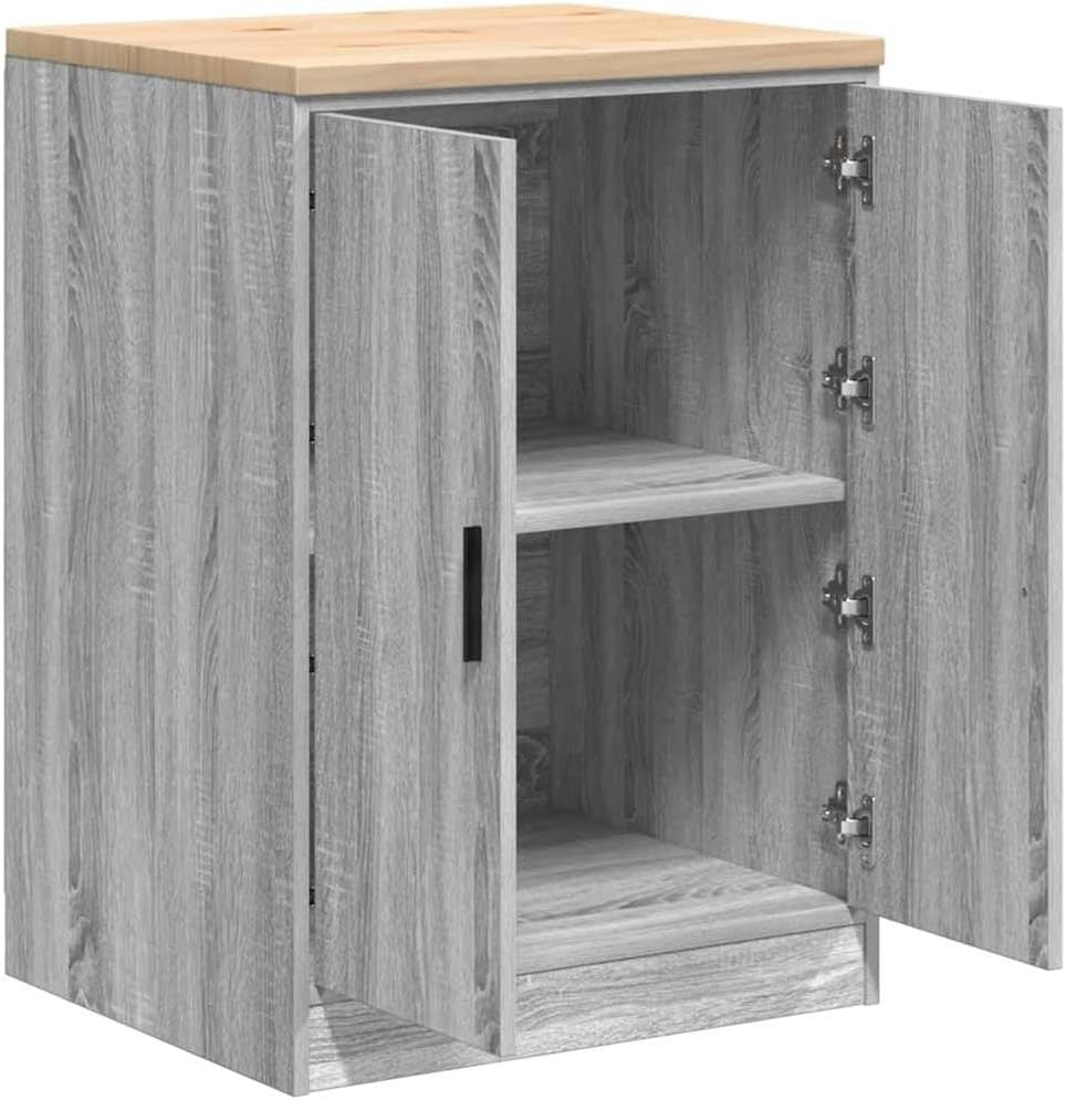 Grey Sonoma Garage Storage Cabinet with Worktop - Durable 2 Door Tool Storage