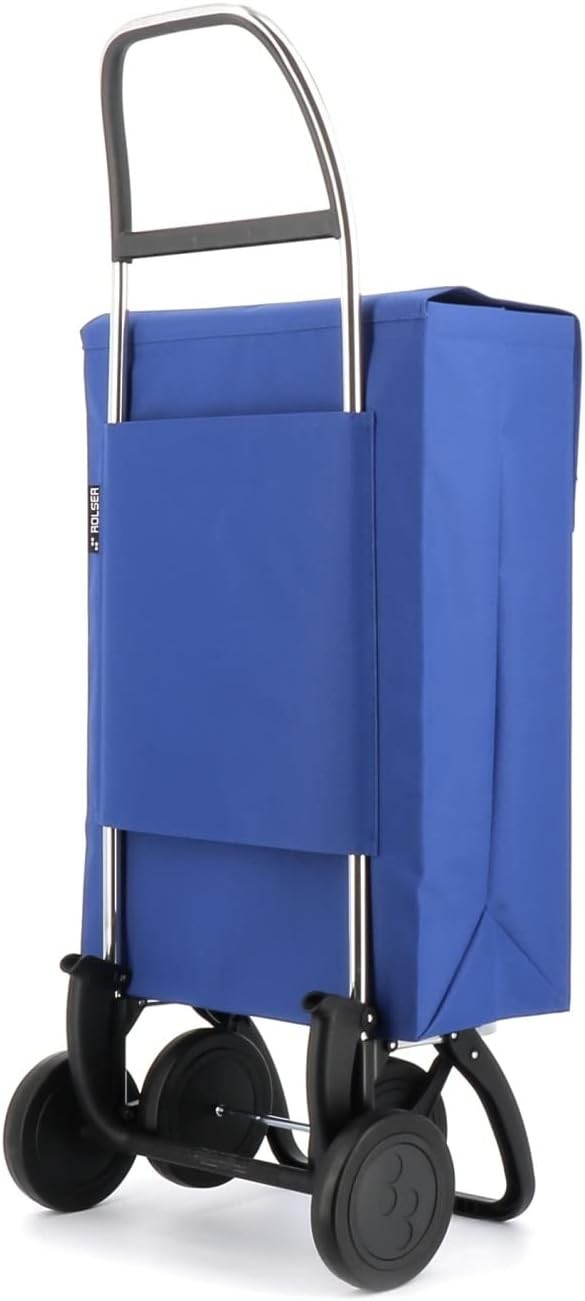 Foldable 4-Wheel Shopping Trolley with High-Capacity Bag – Blue
