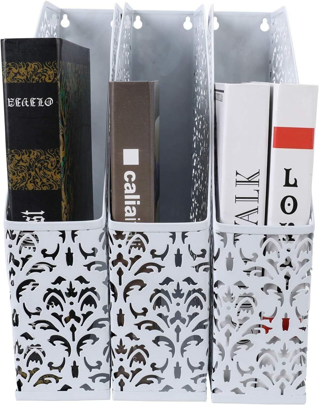 Metal Desk File Holder & A4 Paper Organizer Rack - Pack of 3 White