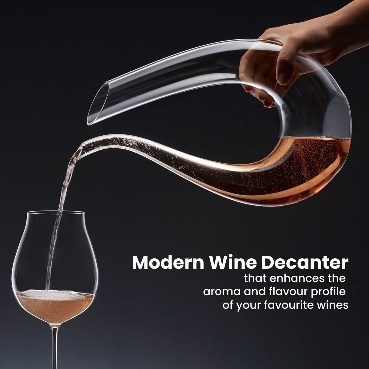 Luxury Crystal Wine Decanter 1.5L Modern Handcrafted Aerator Elegant Gift