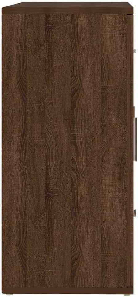 Modern Wood Effect Sideboard Cabinet 3 Drawer Storage Buffet for Living Room