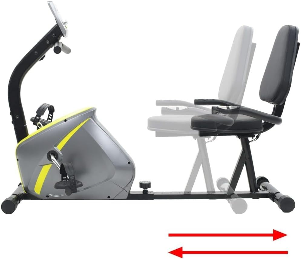 Recumbent Exercise Bike Magnetic LCD Pulse Adjustable Seat Quiet Home Fitness