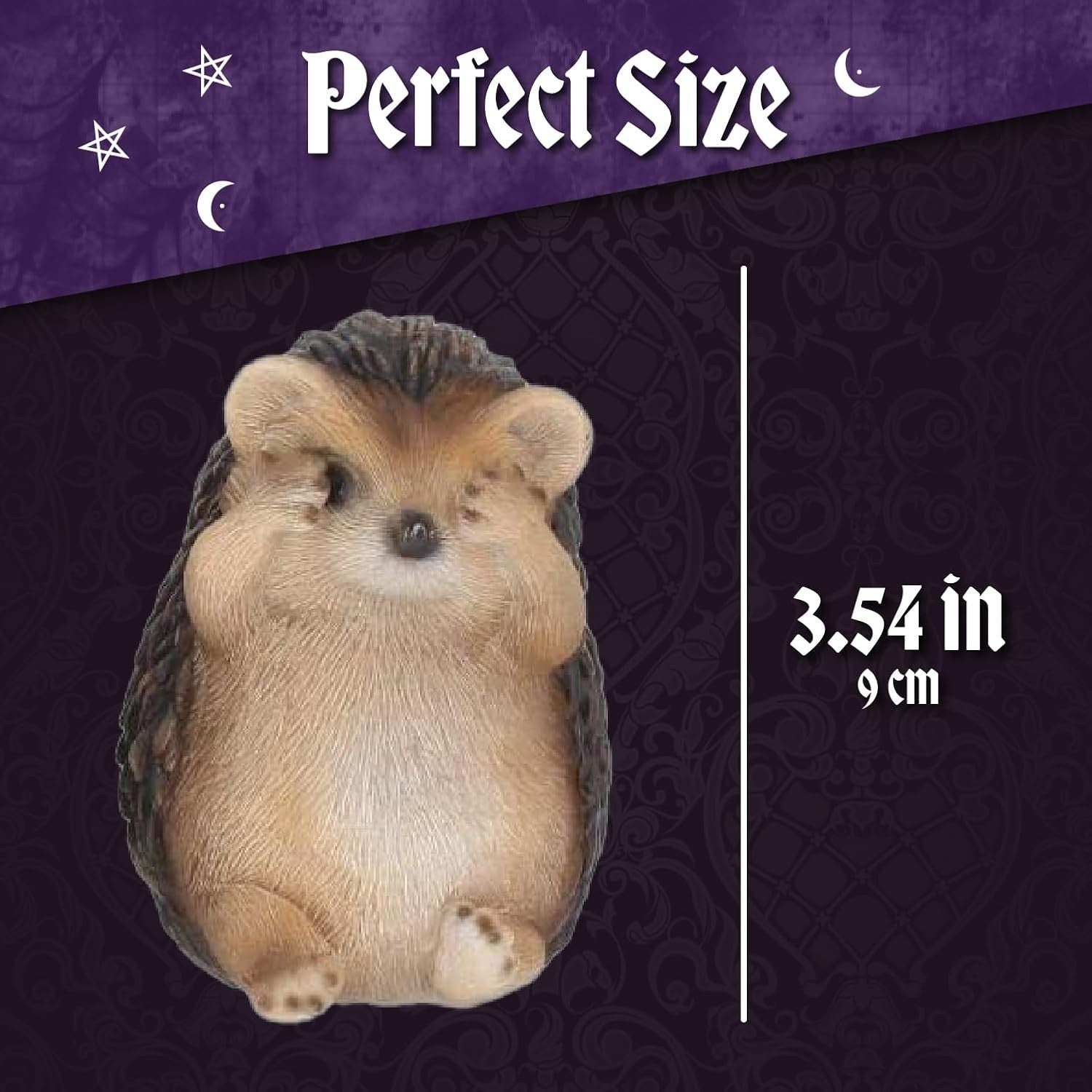Three Wise Hedgehog Figurines Resin 8.5–9cm Cute Ornament Set Home Decor Gift