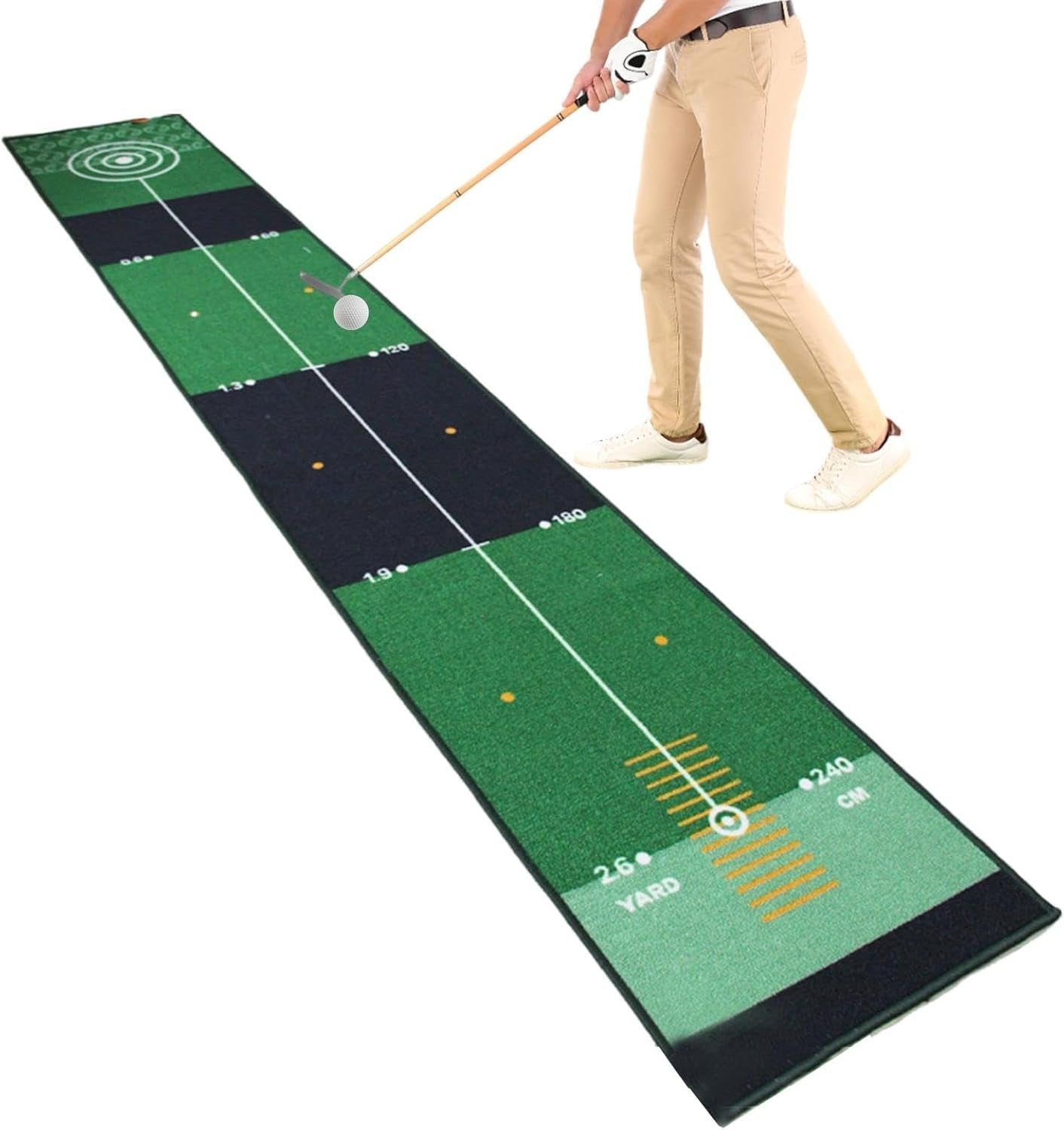 Golf Putting Practice Mat Indoor Trainer Distance Marker Home Office 33"
