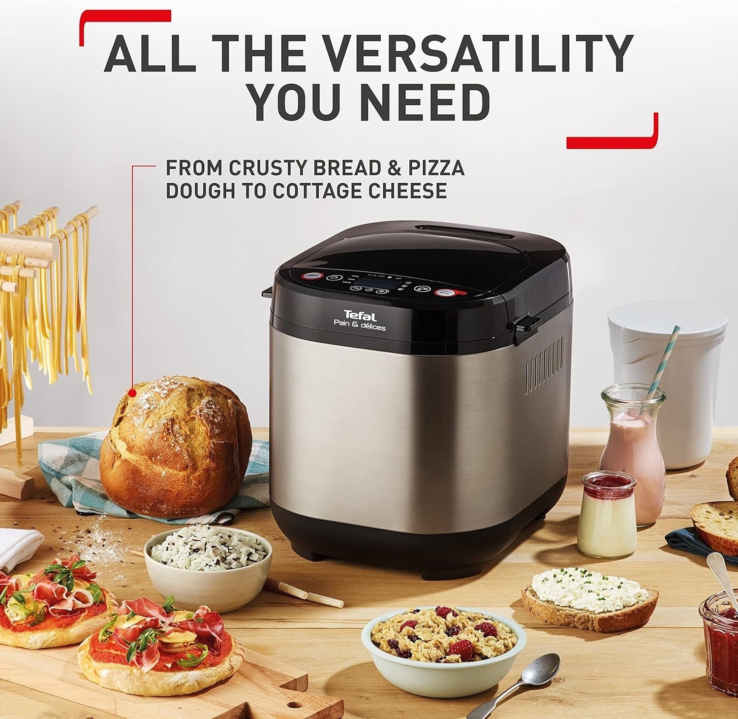Breadmaker 700W 20 Programs Gluten-Free Sourdough Pizza Dough White