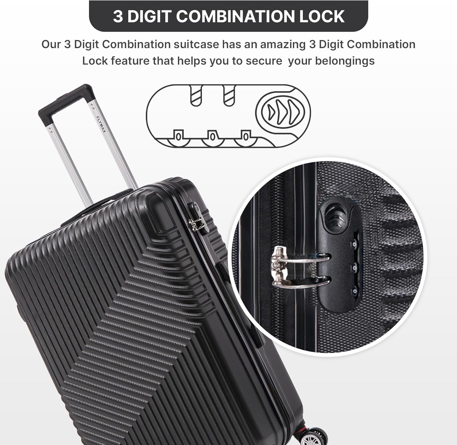 Cabin Luggage 55x35x20 Lightweight Hard Shell Carry On 4 Spinner Wheels