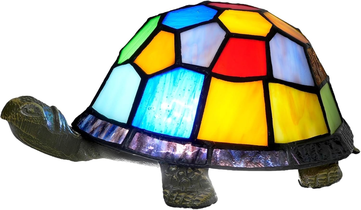 Stained Glass Turtle Lamp Night Light | Kids Room Decor | Table & Desk Lamp