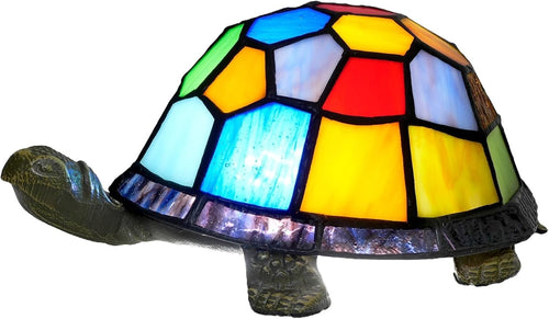 Stained Glass Turtle Lamp Night Light | Kids Room Decor | Table & Desk Lamp