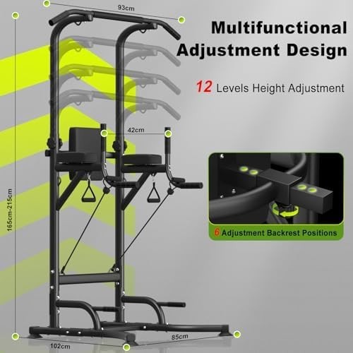 Adjustable Power Tower Pull Up Dip Station Push Up Home Gym Rack