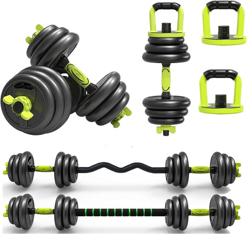 Adjustable 6-in-1 Dumbbell Barbell Kettlebell Set 20kg 30kg 40kg Home Gym