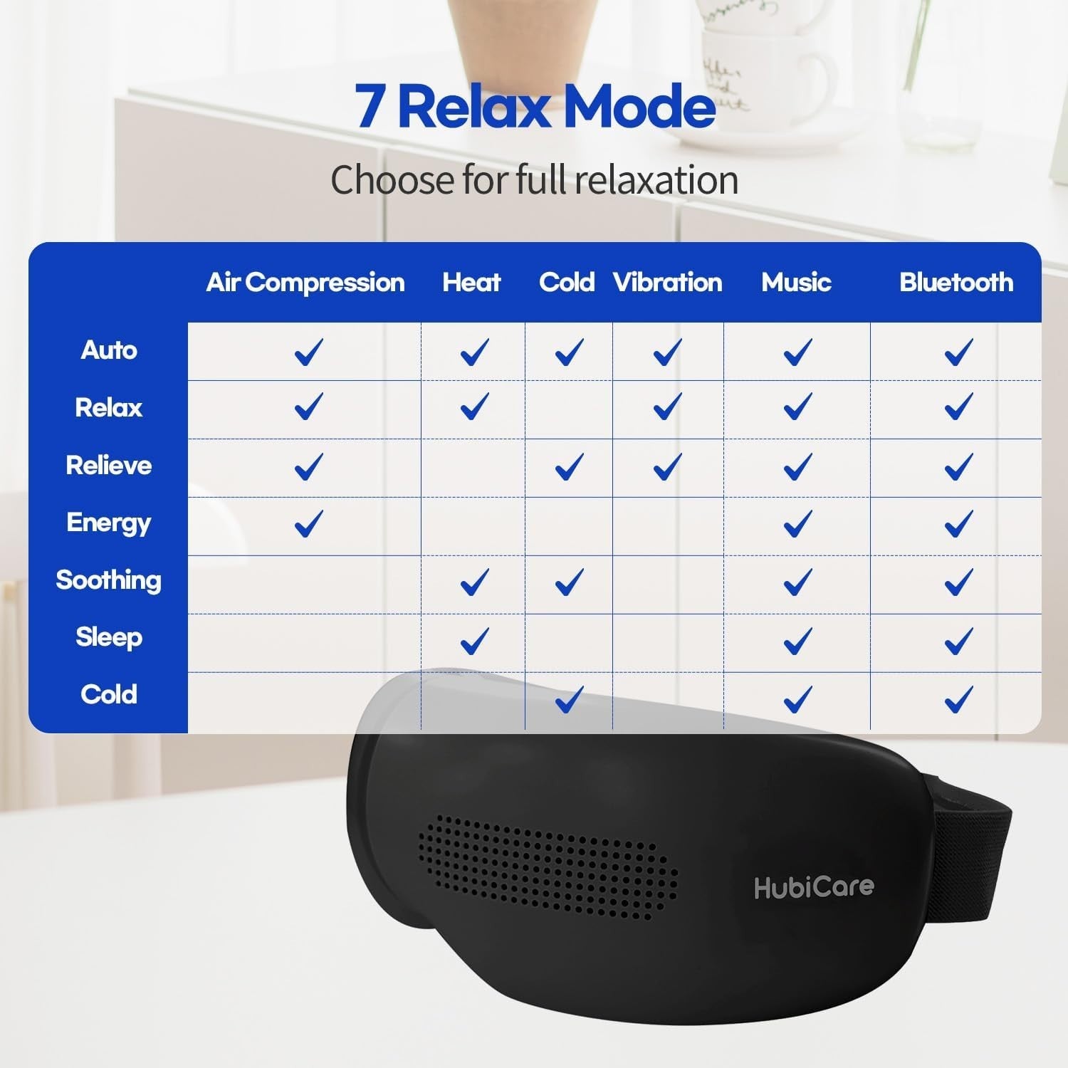 Hot & Cold Eye Massager Airbag Vibration Bluetooth Sleep Aid