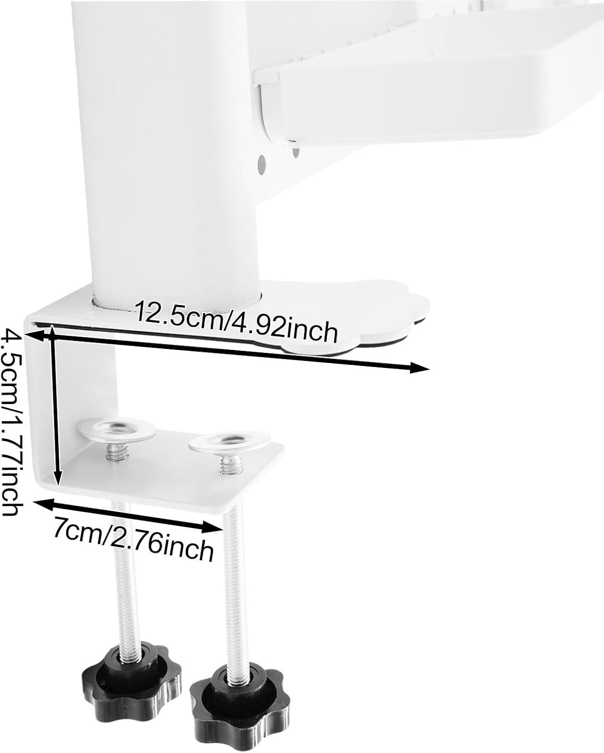 Clamp-On Desk Pegboard 60cm 2-Tier Desktop Organizer Shelf Privacy Panel White