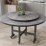 Foldable Drop Leaf Kitchen Table with 6 Wheels for Apartments