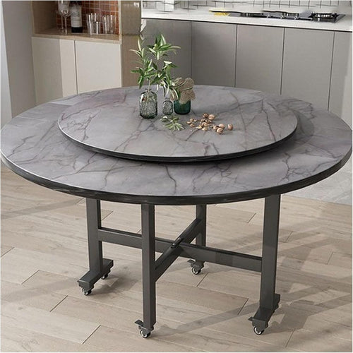 Foldable Drop Leaf Kitchen Table with 6 Wheels for Apartments