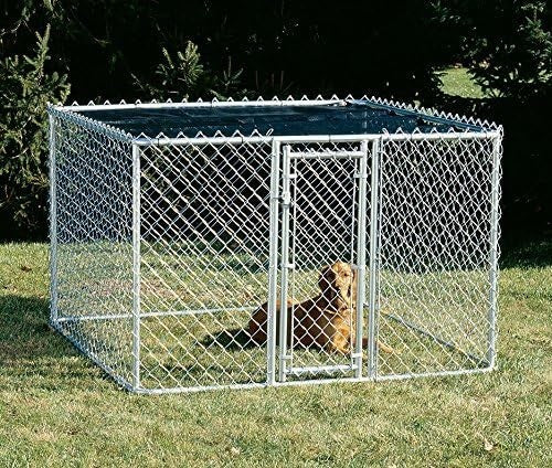 Large Outdoor Chain Link Dog Kennel 6x6ft | Heavy Duty with UV Sunshade