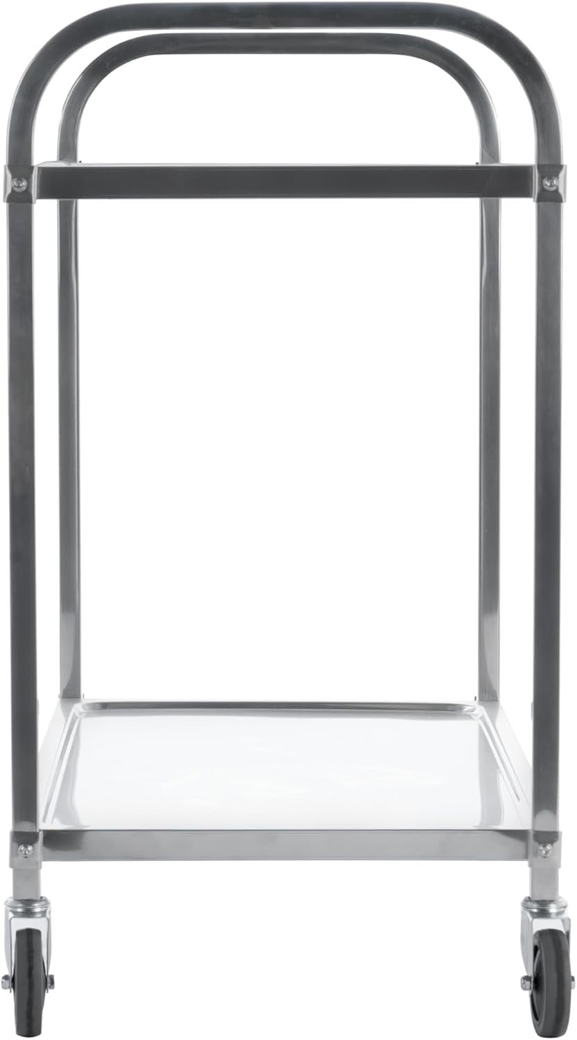 2 Tier Stainless Steel Catering Trolley w/ Locking Wheels