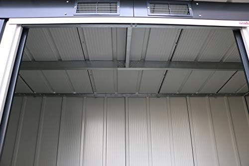 Metal Garden Storage Shed 8x4ft Pent Roof Waterproof Outdoor, Shed Anthracite