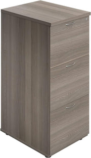 Grey Oak Filing Cabinet 3 Drawer Lockable 105cm Heavy Duty Office