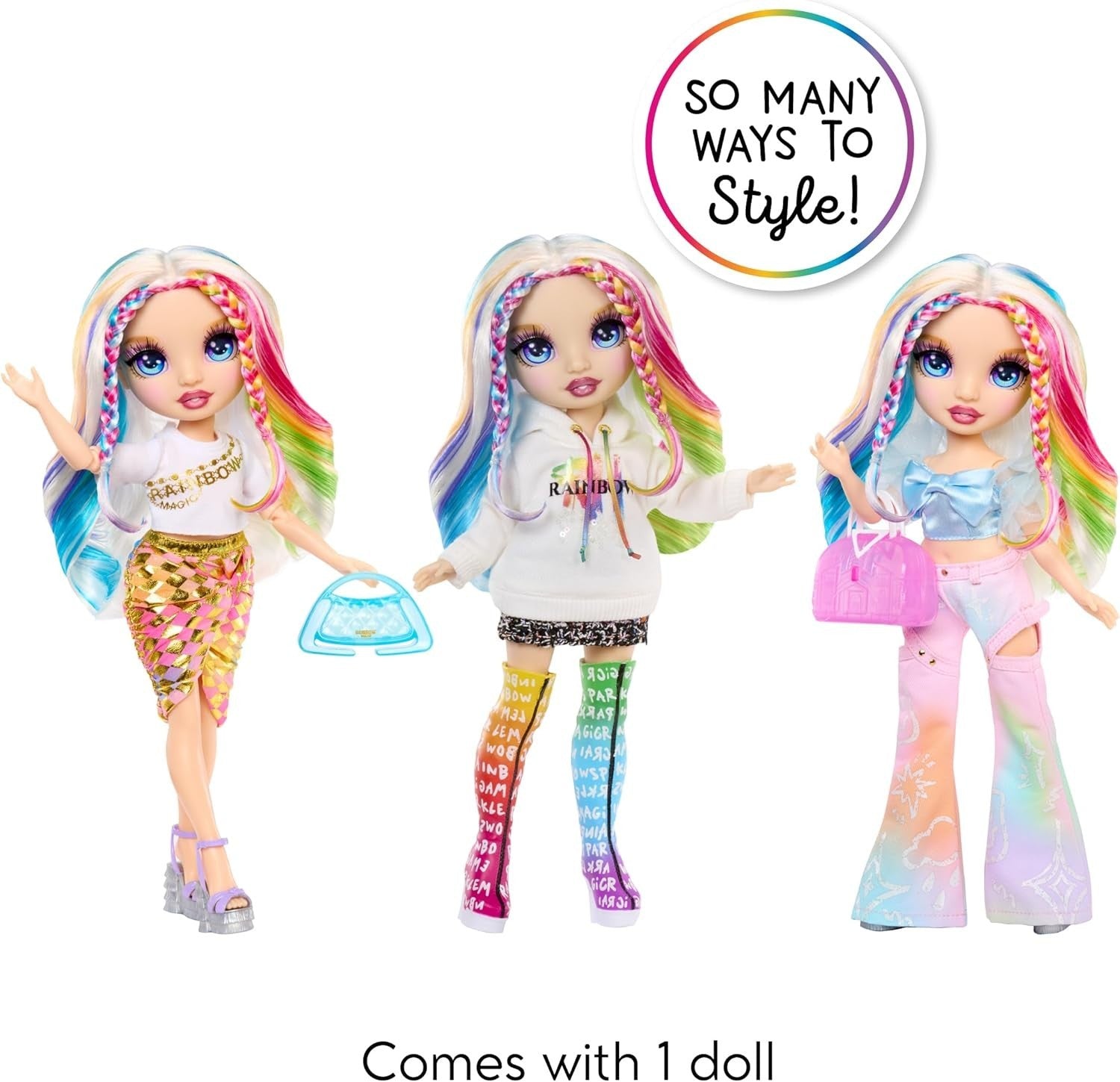 Fashion Doll Closet Playset Rainbow Outfits Shoes Purses Rack Set