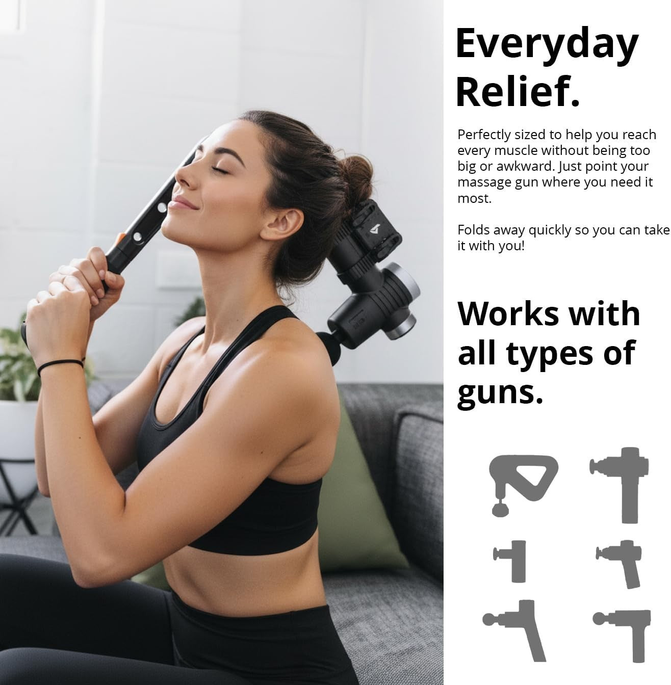 Massage Gun Extension Arm Back & Shoulder Holder Universal Deep Tissue Mount