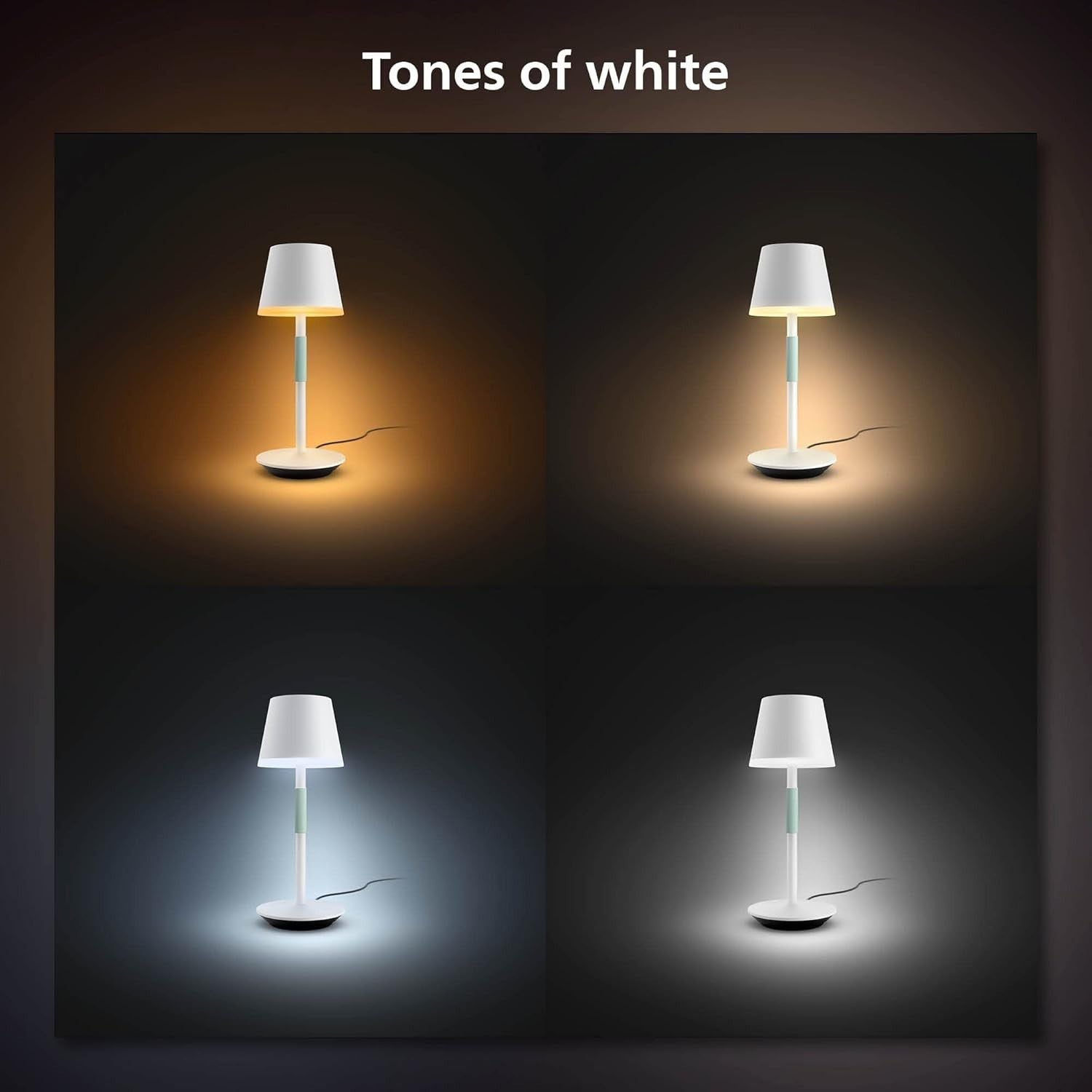 Smart Portable Table Lamp LED Bluetooth White Color Ambiance