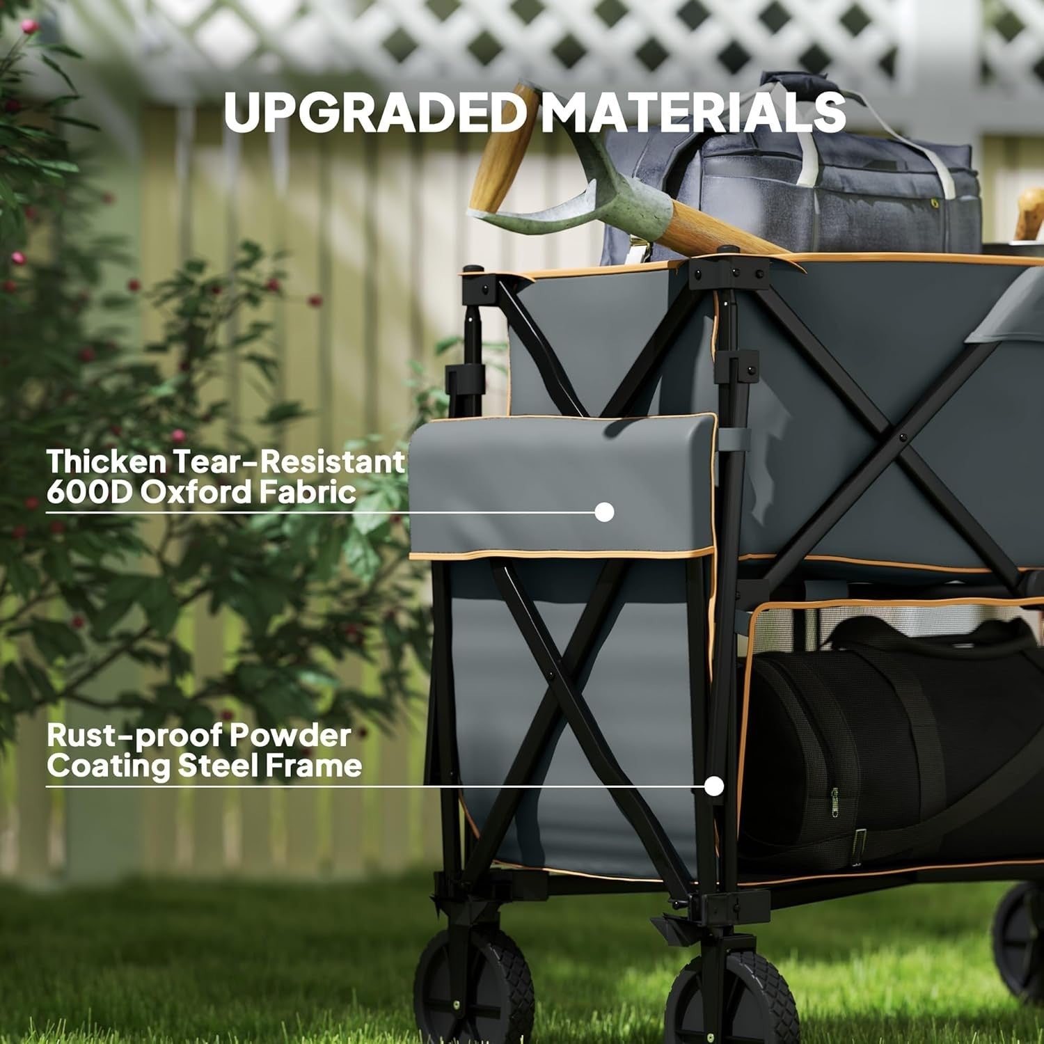 Grey Double Decker Folding Festival Trolley 200kg Heavy Duty 350L Camping Wagon