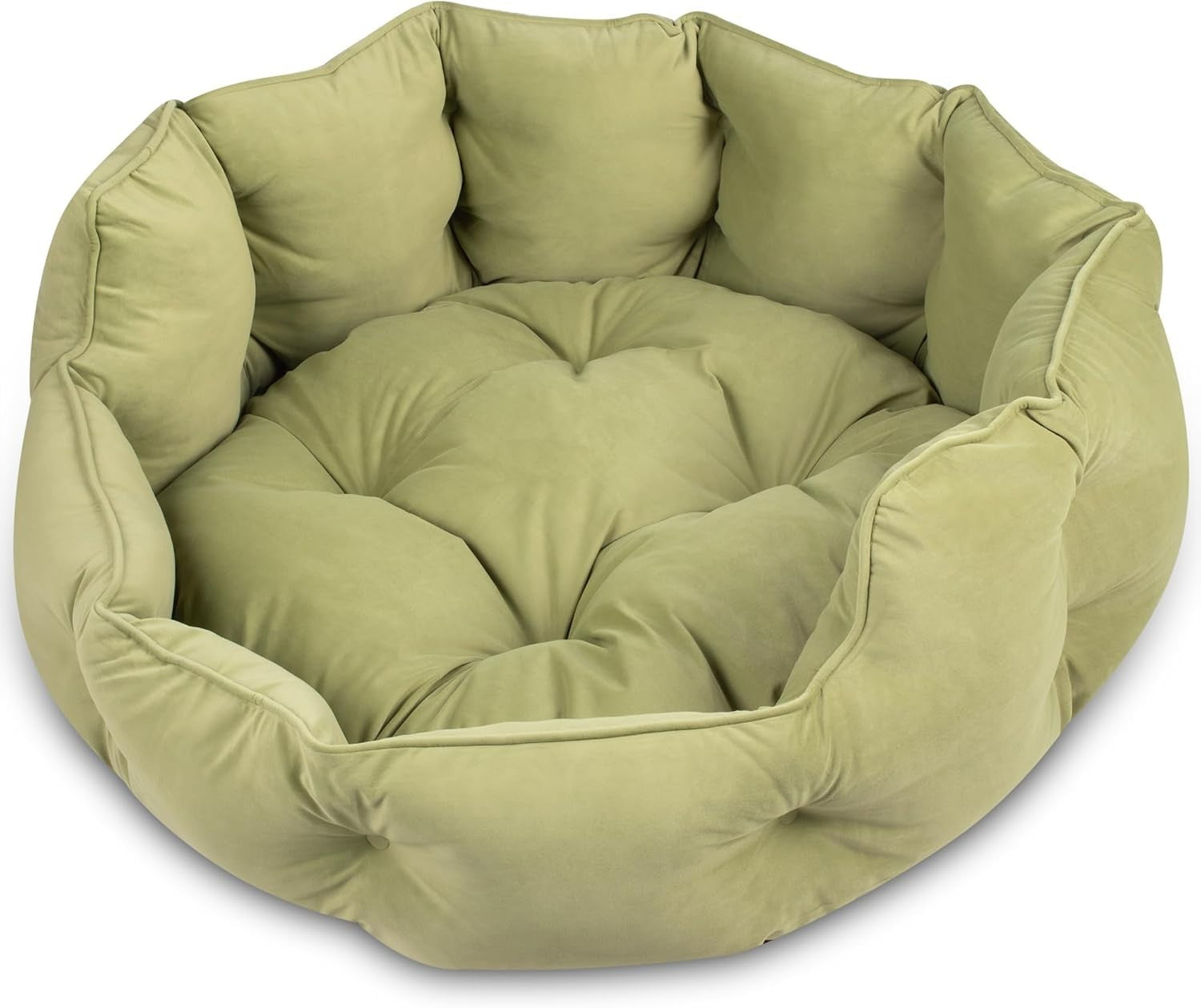 XXL Dog Bed 118x99x40cm Washable Faux Suede Calming Green