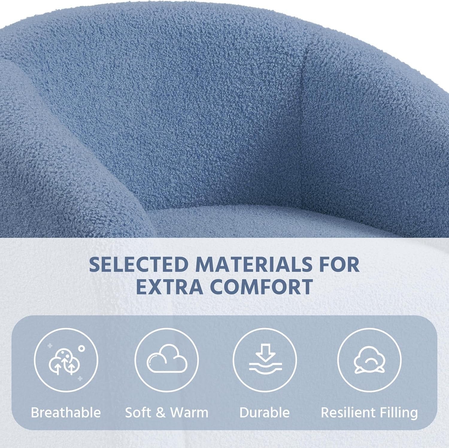 Cozy Boucle Tub Chair | Compact Accent Armchair for Living Room & Office