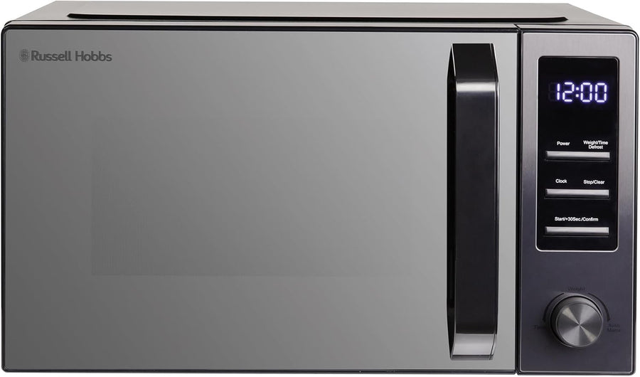 Dark Steel 23L Digital Microwave 900W 8 Auto Cook Mirror Door