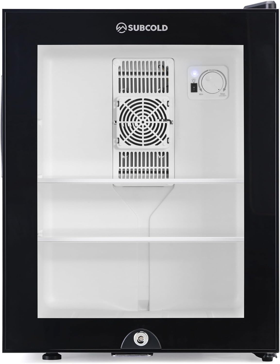 40L Mini Fridge Lockable Quiet Glass Door Bedroom Hotel Black