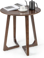 Modern Round Side Table Solid Wood 60x60x61cm Slim Accent Coffee Nightstand