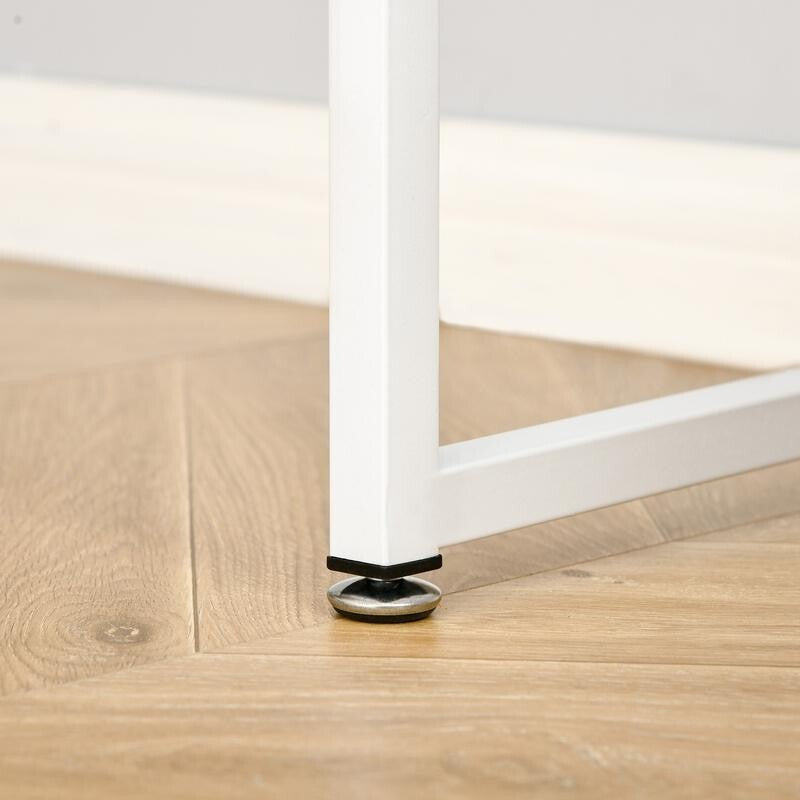 White L-Shaped Computer Desk with Drawers & Storage – Corner Office Table