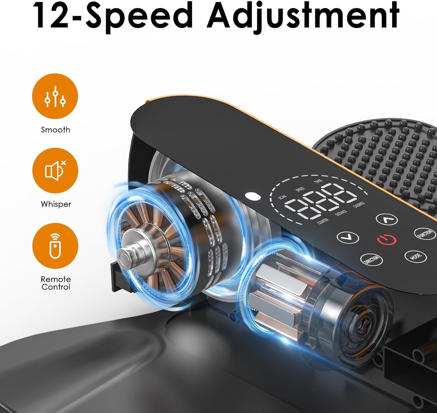 Under Desk Elliptical Pedal Exerciser Quiet Motorised Leg Trainer Speed