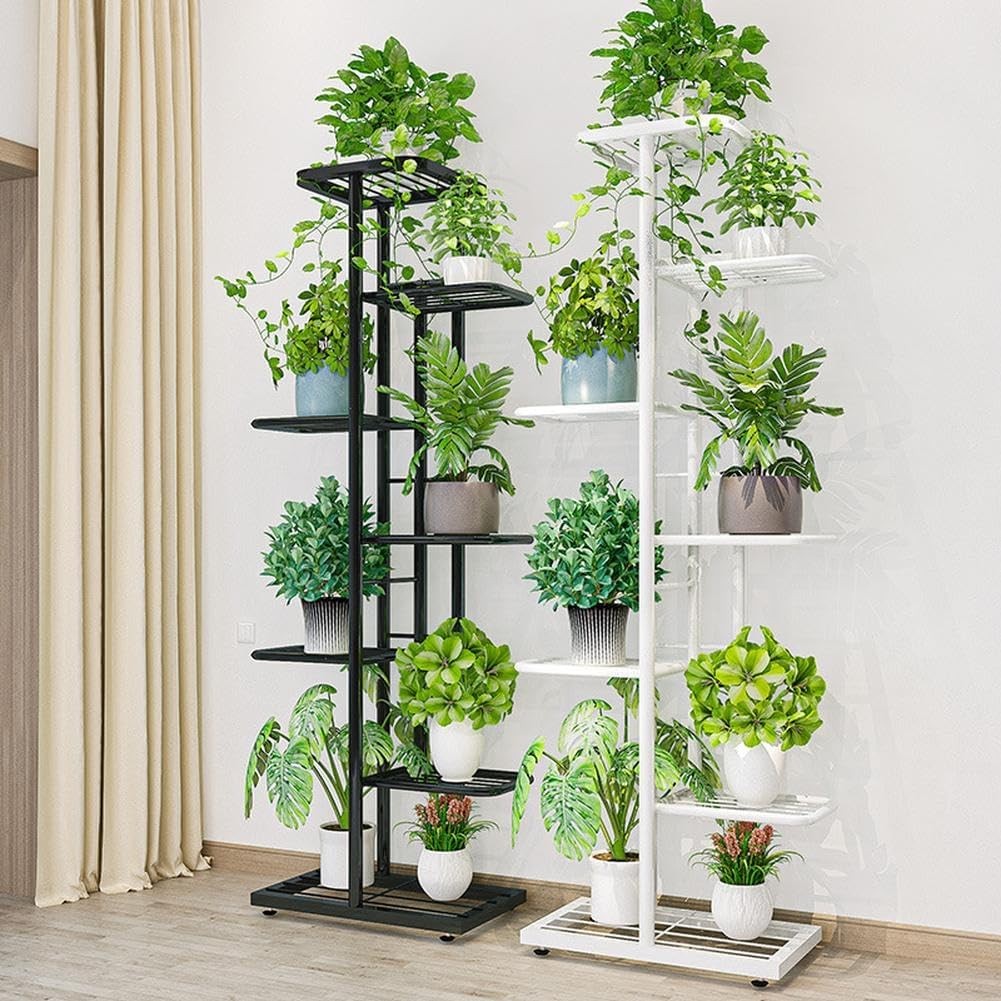 8 Tier Metal Plant Stand Indoor Tall Flower Shelf Corner Rack for Balcony Patio